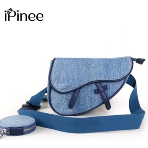 IPinee Purses and Handbags Luxury Designder Denim Shoulder Messenger Bag Sac Crossbody Bags for Women High Quality