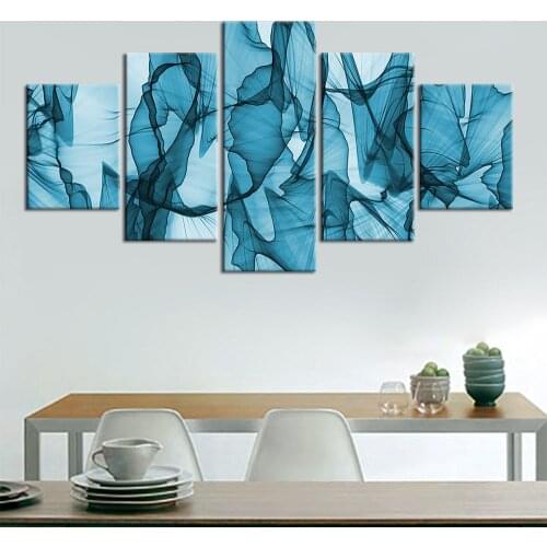Colorful Line Canvas Modern Abstract Wall Art 5 Panel Painting Posters and Prints Pictures for Living room Home Decor