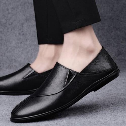 New Slip-On Genuine Leather Loafers Men Casual Shoes Designer Luxury Mens Shoes Autumn Mocasines Hombre Driving Loafer Flats Man