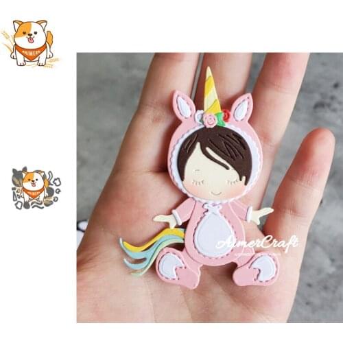 Unicorn Baby Animal Metal Cutting Dies Mold Knife Scrapbooking Stencil Embossing Craft Die Cuts Card Making New Dies For 2020