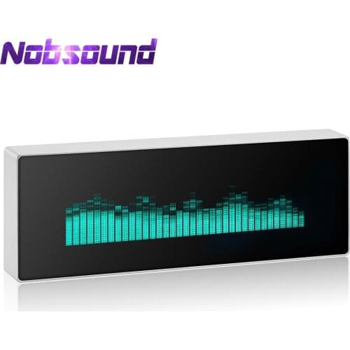 Metal Aluminum Alloy VFD Music Spectrum Display Clock Sound Level Indicator Dot Matrix Analog Audio VU Meter