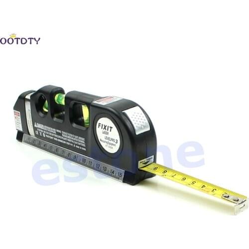 Multipurpose Level Laser Horizon Vertical Measure Tape Aligner Bubbles Ruler 8FT-25