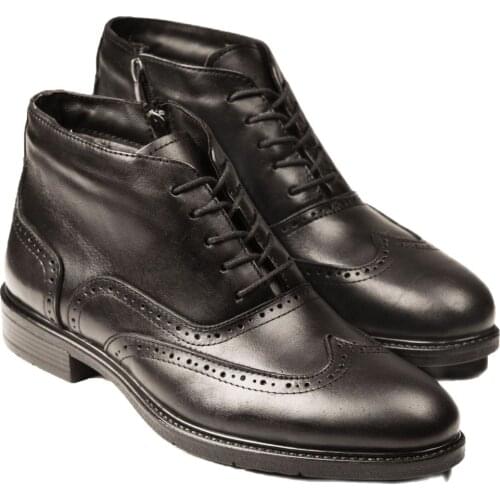 DeepSEA Men Leather Boots Inside Furry Boots Zipper Sobahar-Winter Waterproof High Quality Hot Casual 2106436