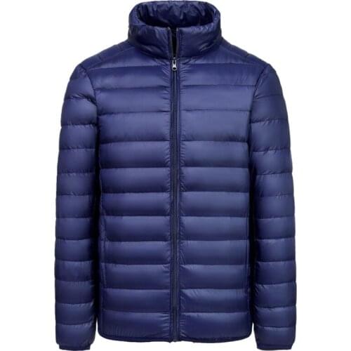 New Men Ultra Light Down Jacket Autumn Winter Warm White Duck Down Parkas Coats Lightweight Outwear Male Thin Short Coat AB638