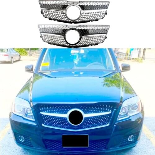 Front Bumper Racing Grill Billet Grille Cover For Mercedes-Benz X204 GLK-Class 2008-2012 Diamond