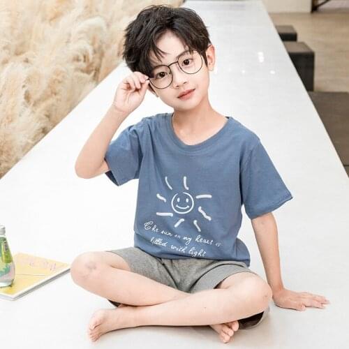 Children Pajamas Set Short Sleeve Baby Boy Pyjamas Girl Cartoon Home Clothes Kid Sleepwear Clothes Nightwear Homewear Pijamas