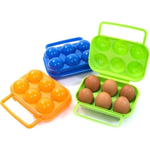 Plastic Egg Container Camping Portable Picnic Holder Kitchen Egg Storage Box 2/4/6/12 Grid Color Random