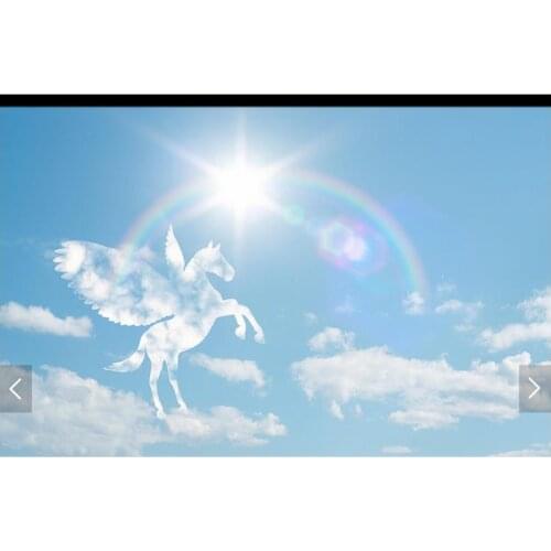 Custom photo wallpaper 3d ceiling wallpaper murals Rainbow sun blue sky white clouds frescoes wall papers 3d sitting room decor