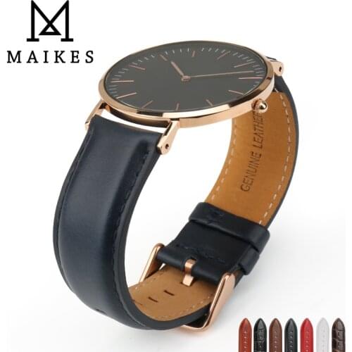 MAIKES High Qucality Watch band 12mm-20mm Watch Accessories Strap Sliver Roes Gold Buckle Watchband replacement bracelets