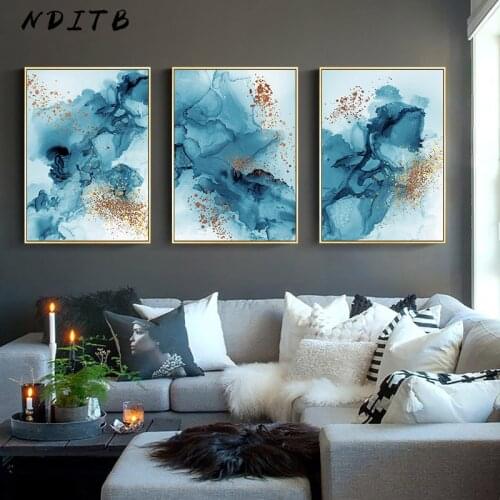 Modern Watercolor Ink Abstract Wall Poster Minimalist Canvas Print Decorative Painting Contemporary Art Home Decoration Picture