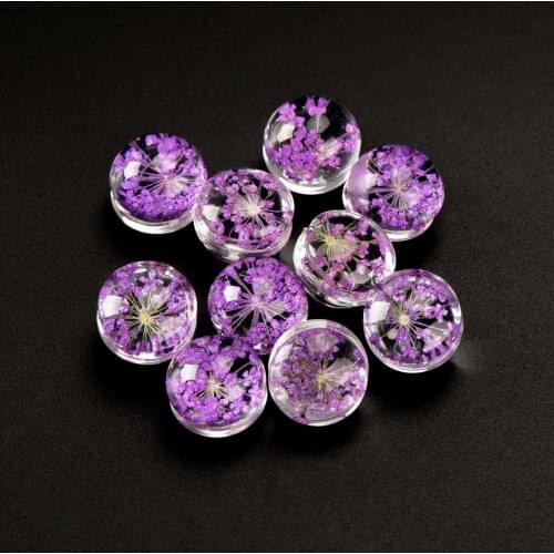 12# No-Hook Glass Ball And Flowers DIY Pendant For DIY Earrings Bracelet Choker Necklace Jewelry Making Beads #IZ102