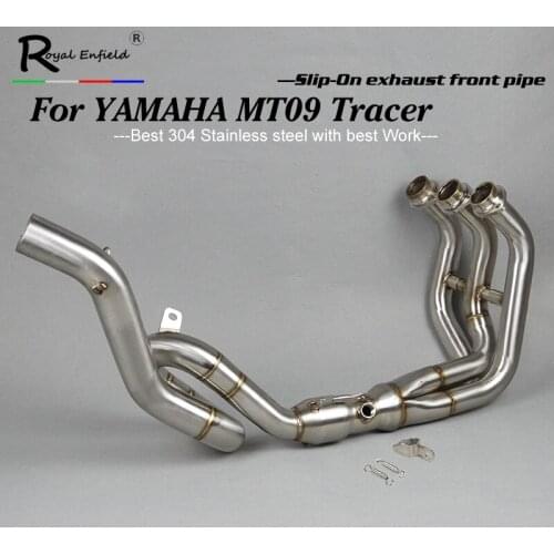 For Yamaha MT09 TRACER Slip-On Motorcycle Exhaust Scooter Front Pipe Full System MT09 Exhaust Pipe Stainless Steel Pipe