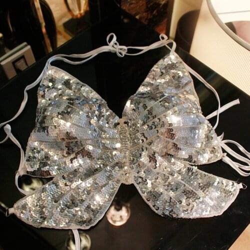 Sequins Butterfly Costumes for Women Modern Dance Costume Clothing Fashion Band Jazz Dance Performance Clothing Backless