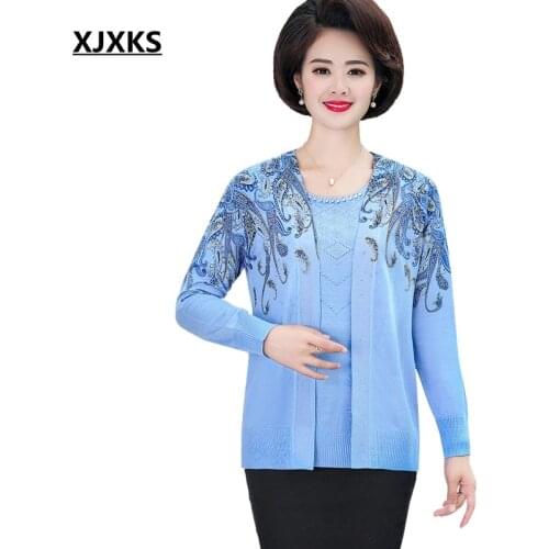 XJXKS Cardigan Women Sweater Set Knitted Openwork Crochet Top+cardigan Set Plus Size Autumn Oversized Sweater