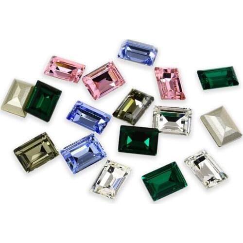 100pcs Rectangular strass Rhinestones Crystal and Glass pointback nails art Rhinestones For nail decortaions needlework Clothes