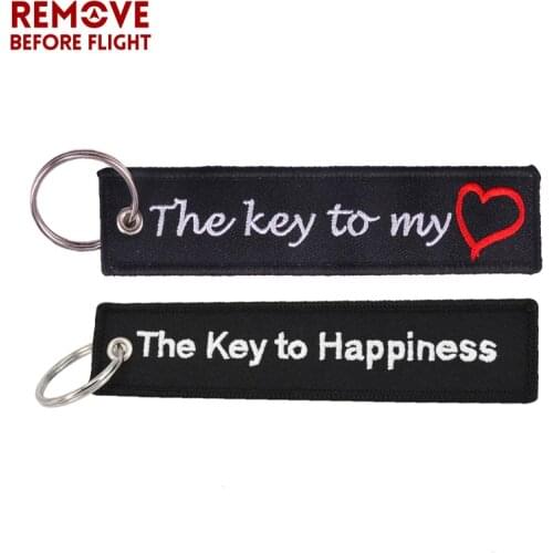2PCS The Key to My Heart Key Chain Key Ring for Cars Gifts Key Tag Embroidery Motorcycles Key Ring Bijoux chaveiro para