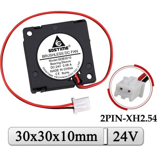 2Pcs Gdstime DC 24V Fan 30mm 30mmx30mmx10mm Mini Radial Cooler Cooling Fan 3cm 3010 Laptop Micro Turbo Blower Fan