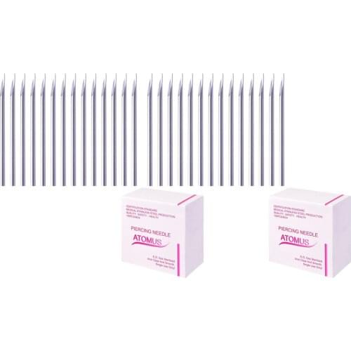 200 Pieces Body Piercing Needles Gauge (16G) Sterile for Lip Tattoo Supplies