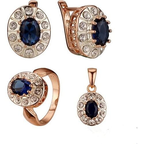 2021 New Fashion Women Jewelry Sets 585 Rose Gold Silver Color Bridal Wedding Earring Jewelry Sets