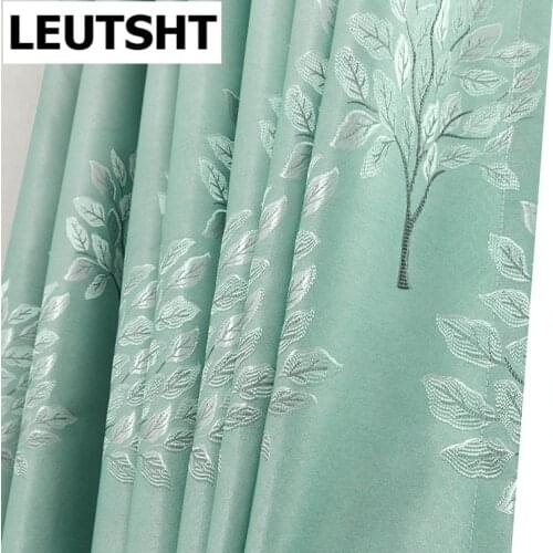 2021 New Simple and Light Luxury Fortune Tree Printing Curtains for Living Room Bedroom Balcony Blackout Curtains Custom
