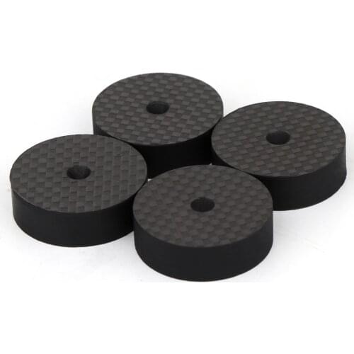 4pcs 33mm*10mm Black 3K Carbon Fiber Speaker Amp Spike Isolation Stand Feet Base HIFI