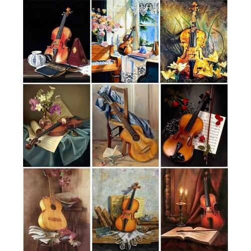 Diamond embroidery 5d diamond painting music instrument guitar mosaic diamond picture embroidery diamond artist home decoration