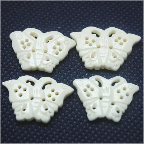 3pcs natural bone beads accessories butterfly for men earring items diy beads 26x18 white colors jewelry findings