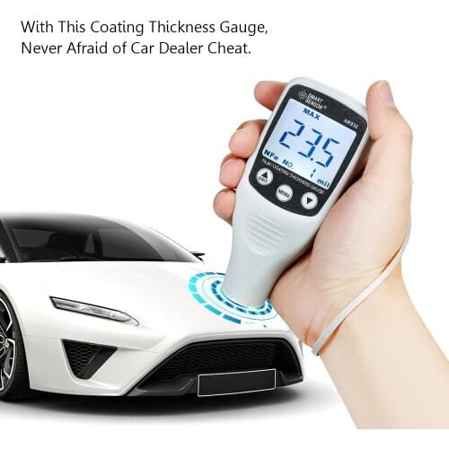 Digital Paint Coating Thickness Gauge Handheld Coatings Thickness Tester with Auto Function Fe/NF Probe Car Detector Automotive