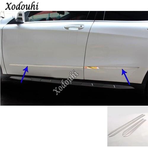 For Mercedes Benz GLA 2015 2016 2017 2018 2019 Car Detector Stainless Steel Side Door Body Trim Sticks Strips Molding Bumper