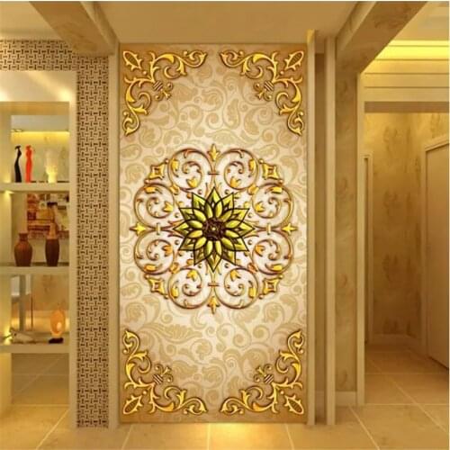 Beibehang Custom double-sided art wallpaper 3d background wall stereo flower carving living room simple porch screen wallpaper