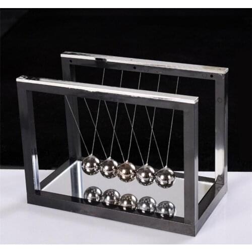 Newton Pendulum Ball Bump Ball Everlasting Ball for Creative Decorations Wooden Base Metal Physics Pendulum Steel Balance