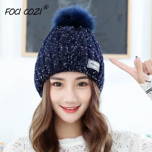 Женские шапки с помпонами Foci Cozi China At AliExpress