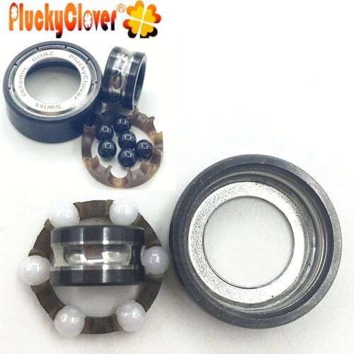 1pc Pluckyclover Swiss White or Black Ceramic Hybrid Ball Bearing 608Z Fidget Spinner Roller Bearing Scooter Longboard Bearings