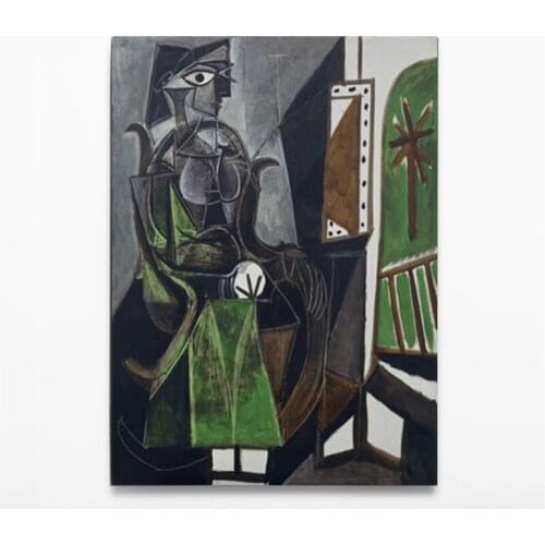 Canvas Printings Oil Painting Picasso Abstract Painting Girl and Mirror Modern Wall Art Picture for Living Room Home Decor BJS47