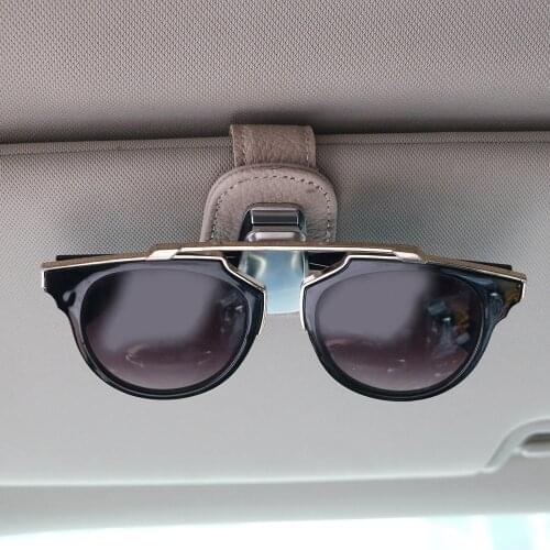 Leather Ticket Receipt Clip Storage Holder Car Glasses Holder Universal Sun Visor Sunglasses Eyeglasses Clip Glasses Clip