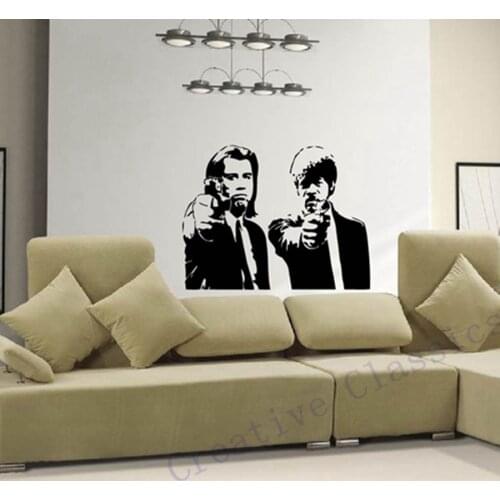 Banksy Jules and Vincent Pulp Fiction Vinyl Wall Decal Wall Sticker Mural Wallpaper Wall Art Home Decoration