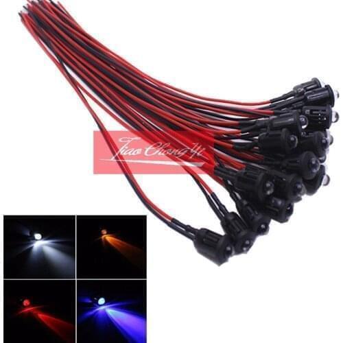 New Hot Red/blue/green/white/yellow color PreWired 12V F5mm Car Boat LED + Holder 5R 10-100PCS