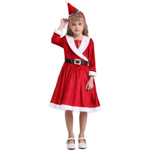 New Christmas Clothes Children Santa Claus Dress Kids Girls Festival Party Cosplay Dresses One Piece child New year costume