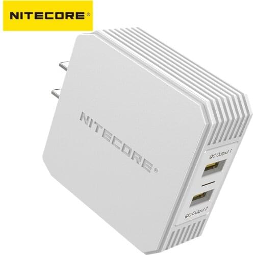 Original Nitecore UA42Q 2 Ports QC USB Adapter 36W QC 3.0/2.0 Available Dual Ports Efficient High-speed Charging Mini Portable