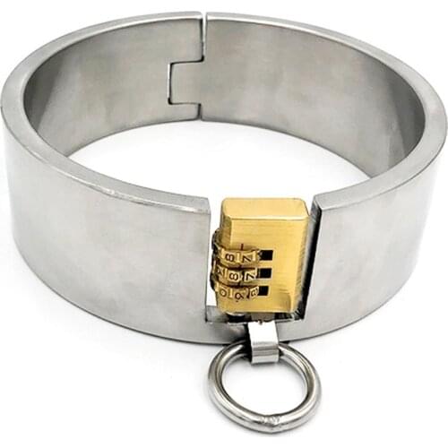Password Lock Stainless Steel Neck Collar BDSM Bondage Restraints Slave Collar Sex Toys For Couples Adult Games Torture Fetish