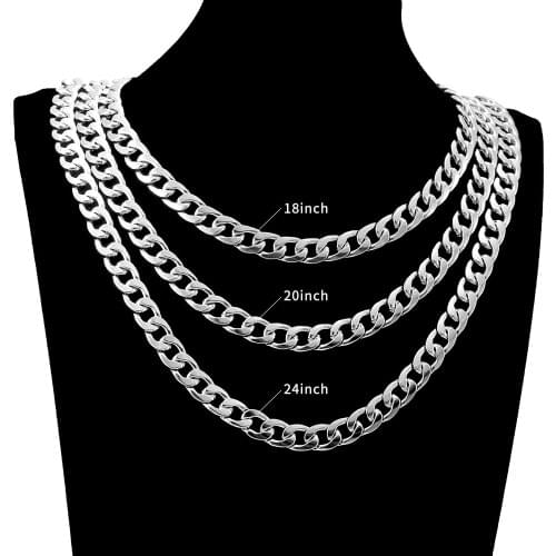 Hip Hop Punk Stainless Steel Chain Necklace for Men Women Curb Cuban Chokers Gold Chain Men Necklace Fashion Jewelry Gift