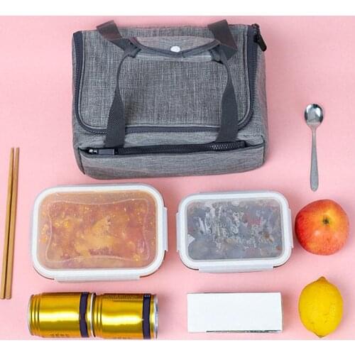 Portable Thermal Heat Insulated Meal Bento Lunch Bag Picnic Cooler Pouch Handbag waterproof, oil-proof and wear-resistant Bags