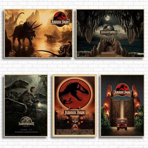 Jurassic Park Movie Posters Vintage Wall Stickers Kraft Paper Prints Home Decoration home art Brand