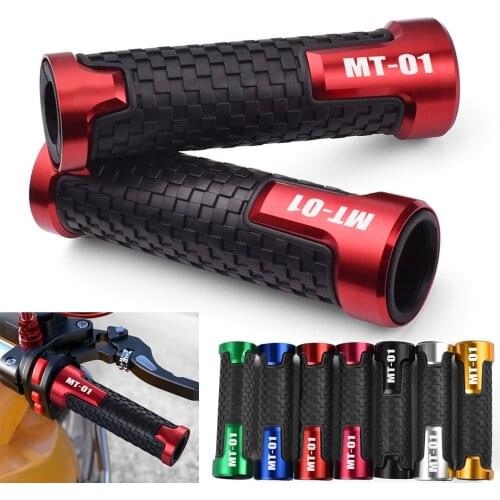 Motorcycle Handlebar Grips CNC Rubber Hand Thruster Grips For YAMAHA MT 01 MT-01 MT01 2004-2009 2005 2006 2007 2008 Accessories