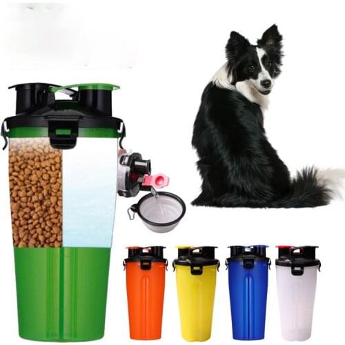 Dog Silicone Travel Bowl Pets With Two Water Cups Pet Folding Bowls Of Grain Storage Water Dish For Dogs Cat Dual use