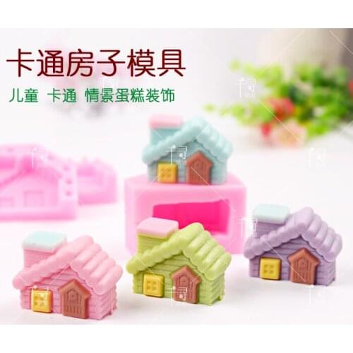 Silicone Fondant cake mold 3D Mini cartoon house shape children chocolate cake decorating mold handmade clay resin craft tools