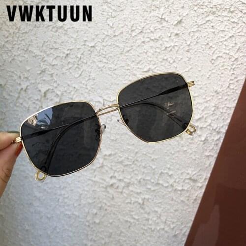 VWKTUUN Vintage Sunglasses Men Women Oversized Glasses Sqaure Sun glasses For Women Metal Frame UV400 Driving Driver Shades