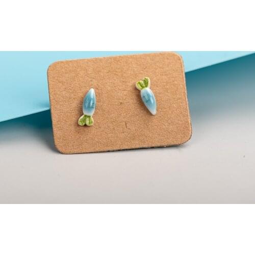 Special Plant Series Carrot Multicolor Ceramic Earrings Exquisite Porcelain Accessories Wholesale #LY225