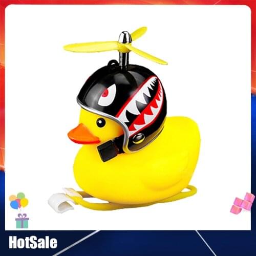 Bicycle Horn Cute Little Yellow Duck Night Warning Light Childrens Rubber Duck Toy Mountain Bike Scooter Lights Decoration