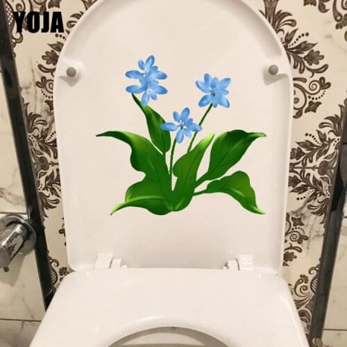 YOJA 23.2*21.6CM Green Orchid Flower Fresh Bathroom Decor Home Room Wall Toilet Sticker T1-0707
